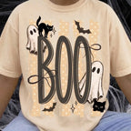 Cute Ghost Black Cat Graphic Tee
