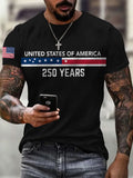 Men'S American Flag Commemorative 250Th Anniversary Classic Pattern Short Sleeve T-Shirt
