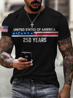 Men'S American Flag Commemorative 250Th Anniversary Classic Pattern Short Sleeve T-Shirt