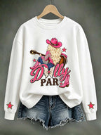 Women'S Commemorative Printed Round Neck Hoodie
