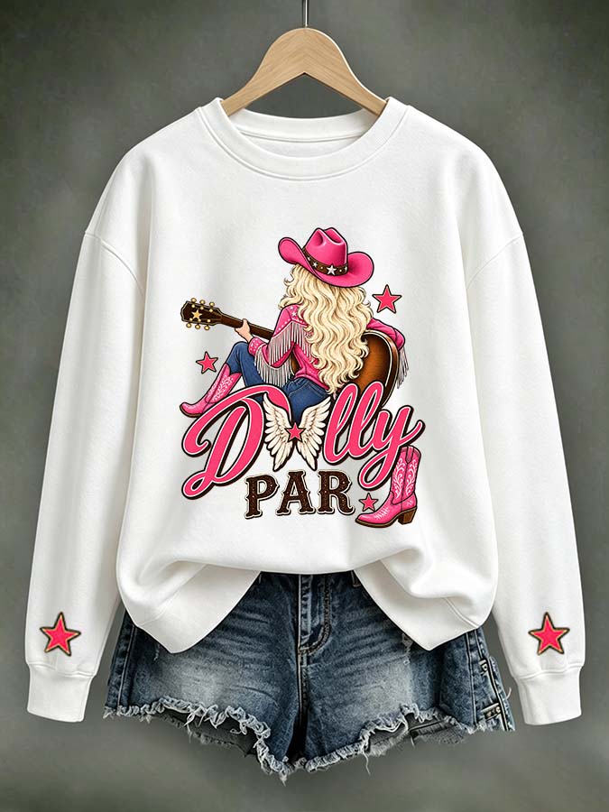 Women'S Commemorative Printed Round Neck Hoodie