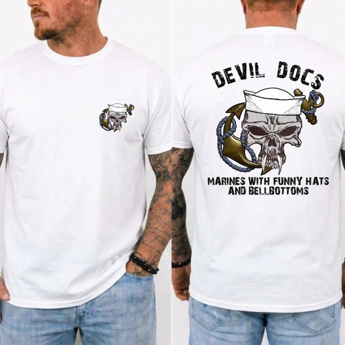 American Guardian USMC Devil Dogs Skull Anchor Shirt