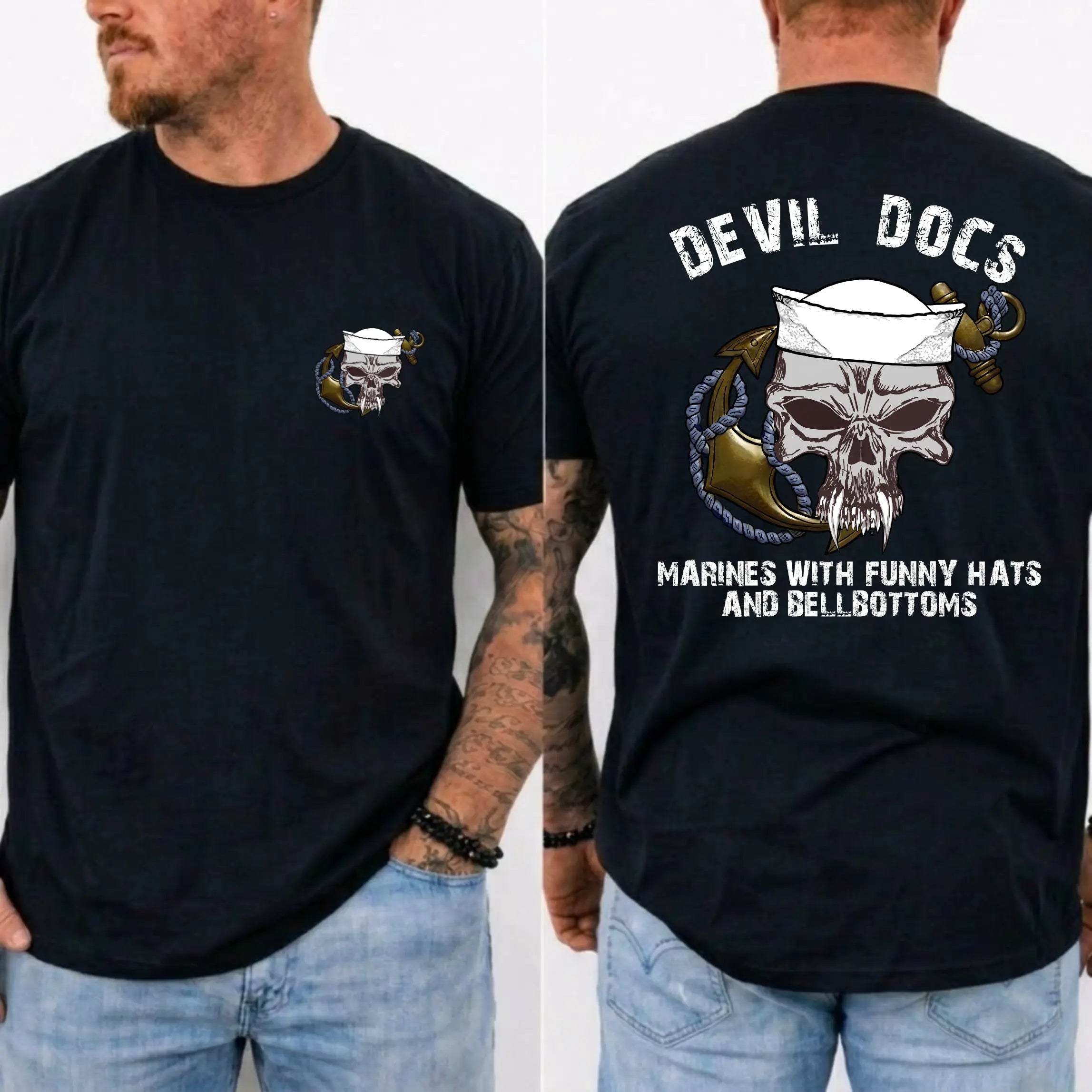 American Guardian USMC Devil Dogs Skull Anchor Shirt