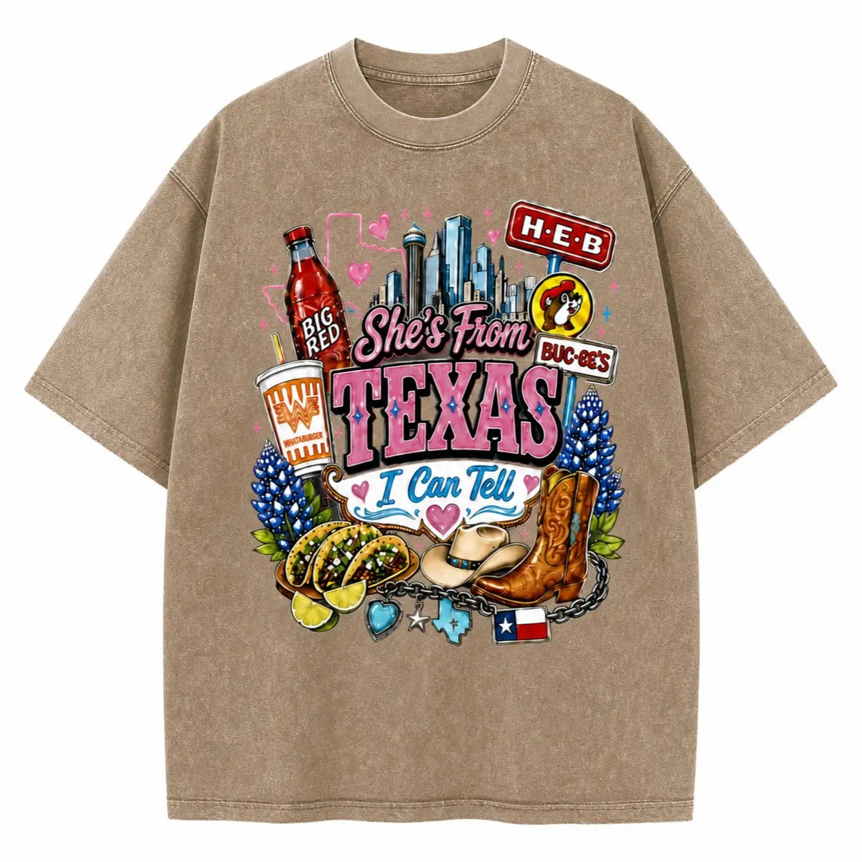 Vintage She's From Texas I Can Tell Big Red Shirt