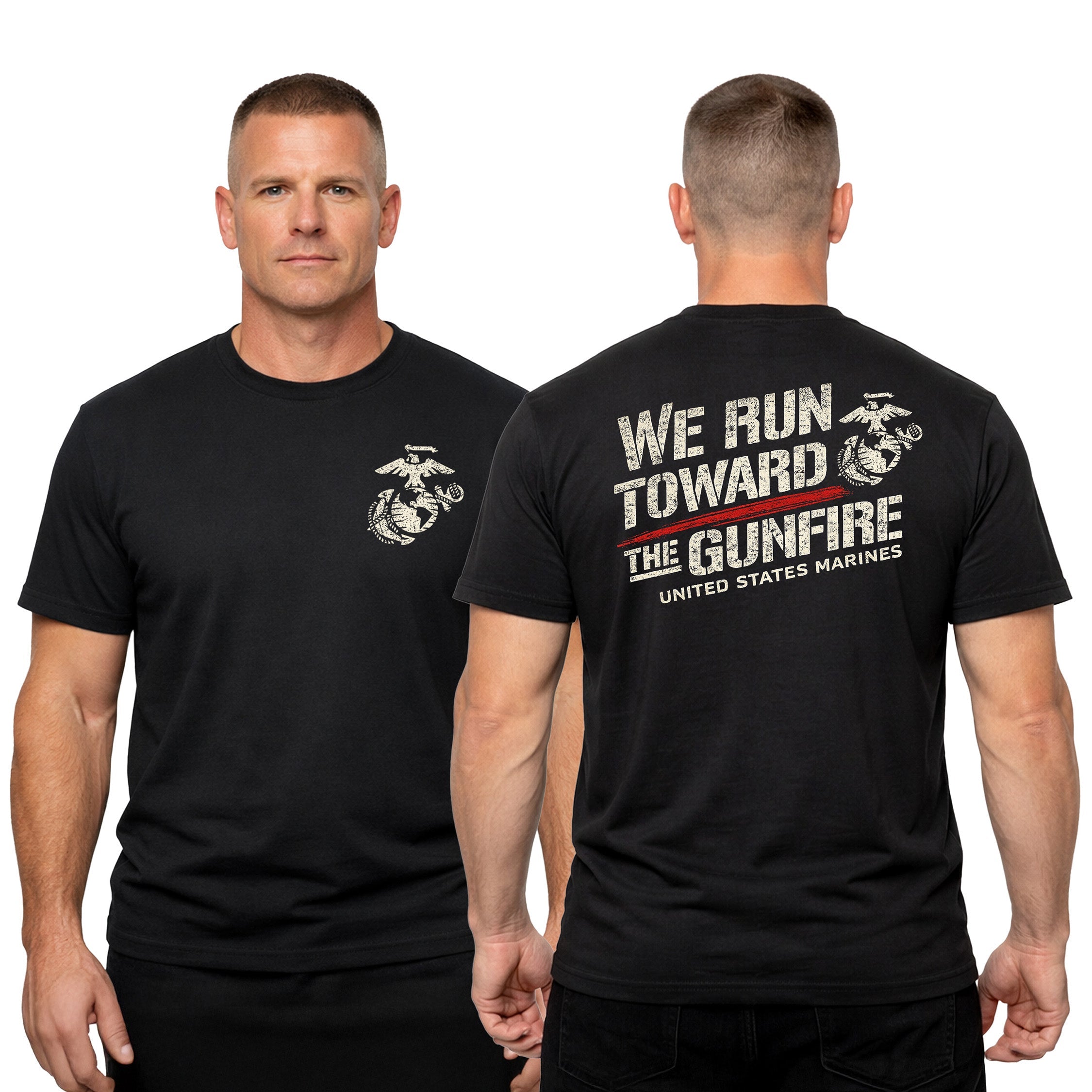 USMC “We Run Toward the Gunfire” T-Shirt