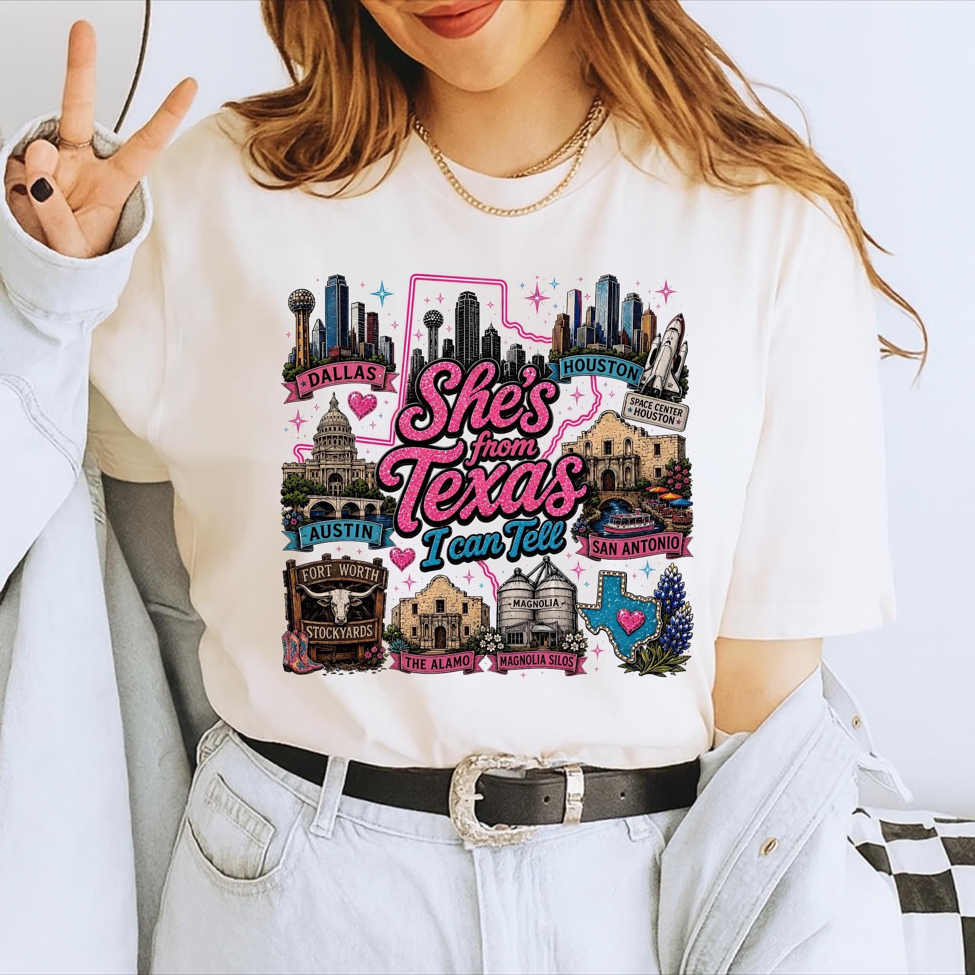 Shes from texas i can tell Unisex T-shirt