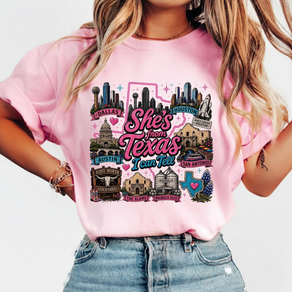Shes from texas i can tell Unisex T-shirt