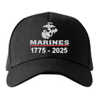 Marines 250th Birthday Embroidered Hat Flexible Fit USMC Cover