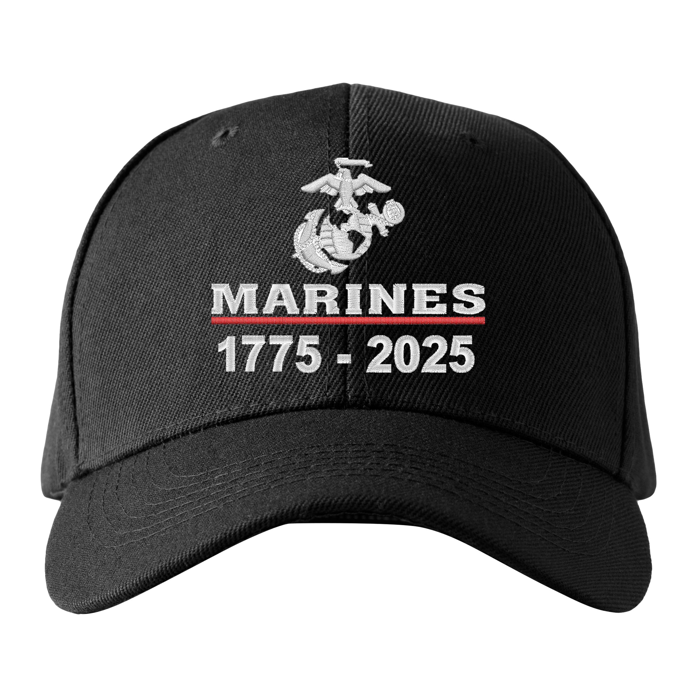 Marines 250th Birthday Embroidered Hat Flexible Fit USMC Cover