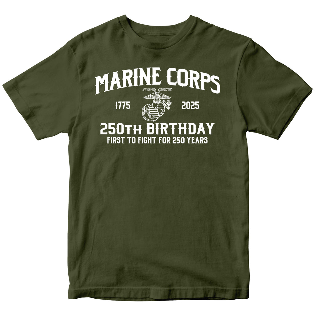 Marines 250th Birthday First to Fight T-shirt
