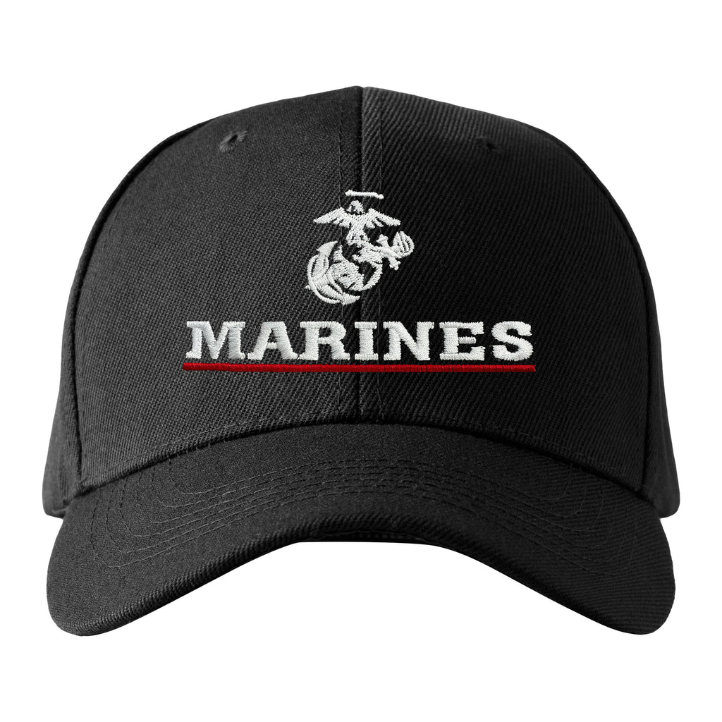 Marines Red Line Embroidered Hat Flexible Fit USMC Cover