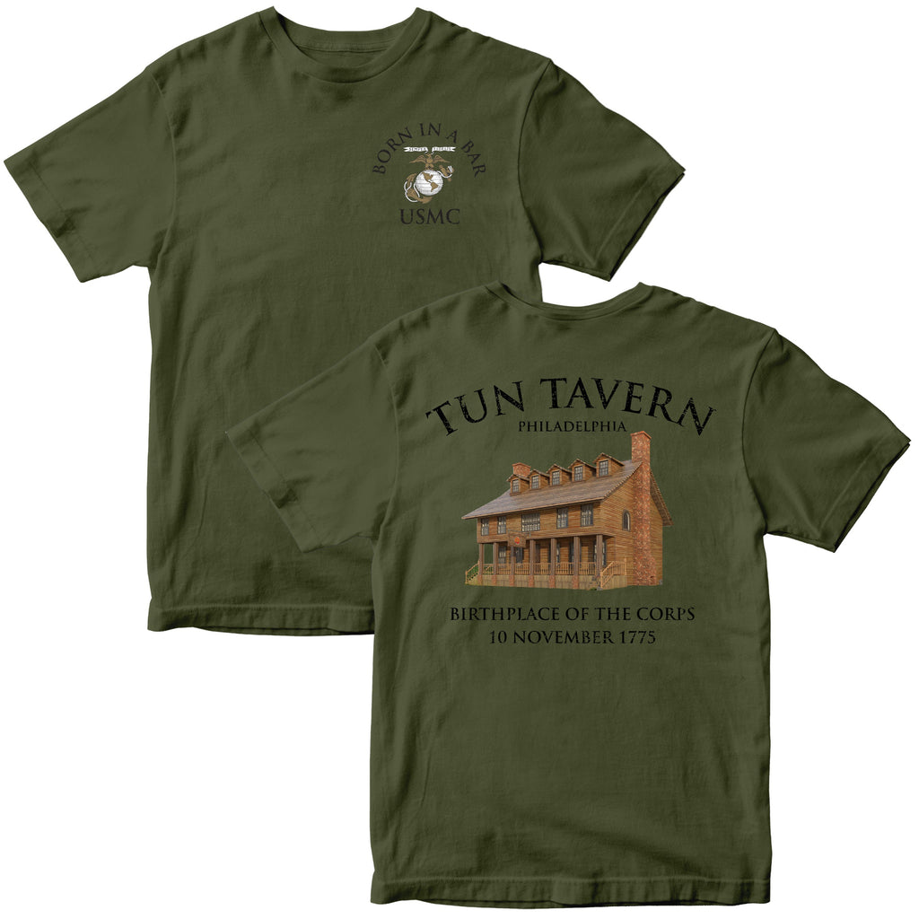 USMC Tun Tavern Born in a Bar T-shirt