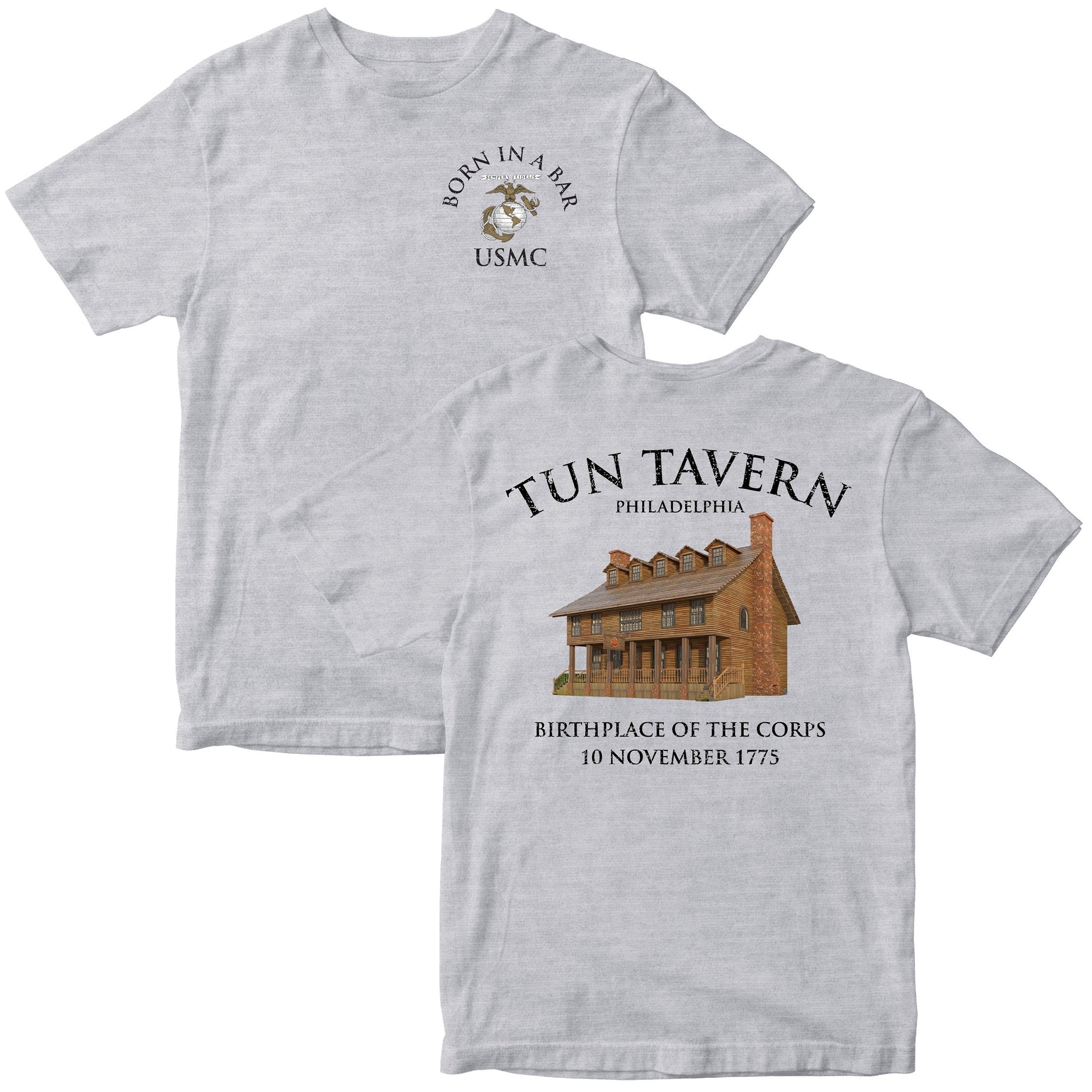 USMC Tun Tavern Born in a Bar T-shirt