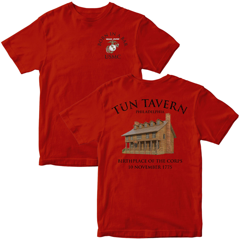 USMC Tun Tavern Born in a Bar T-shirt