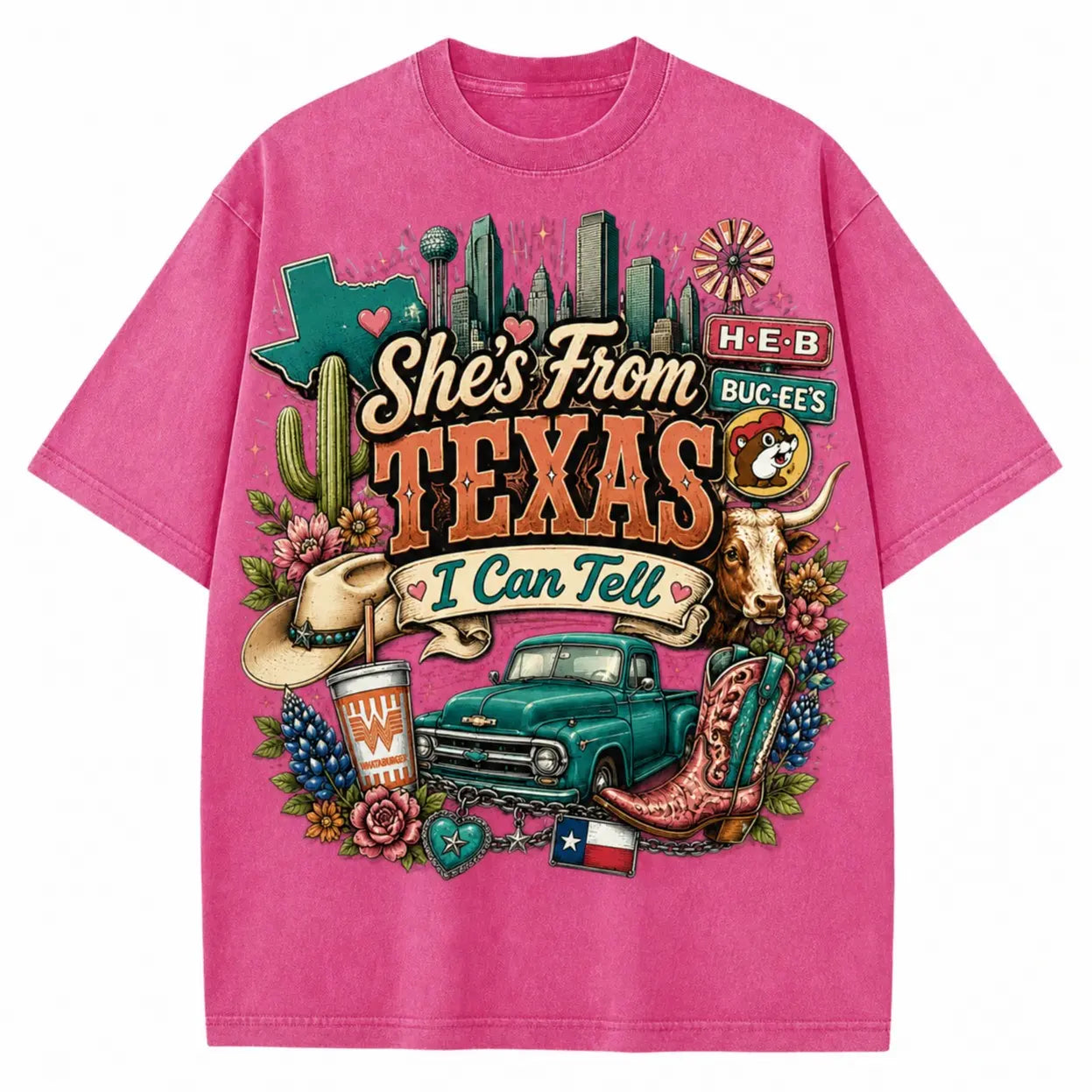 She’s From Texas” Vintage Wash Graphic Tee