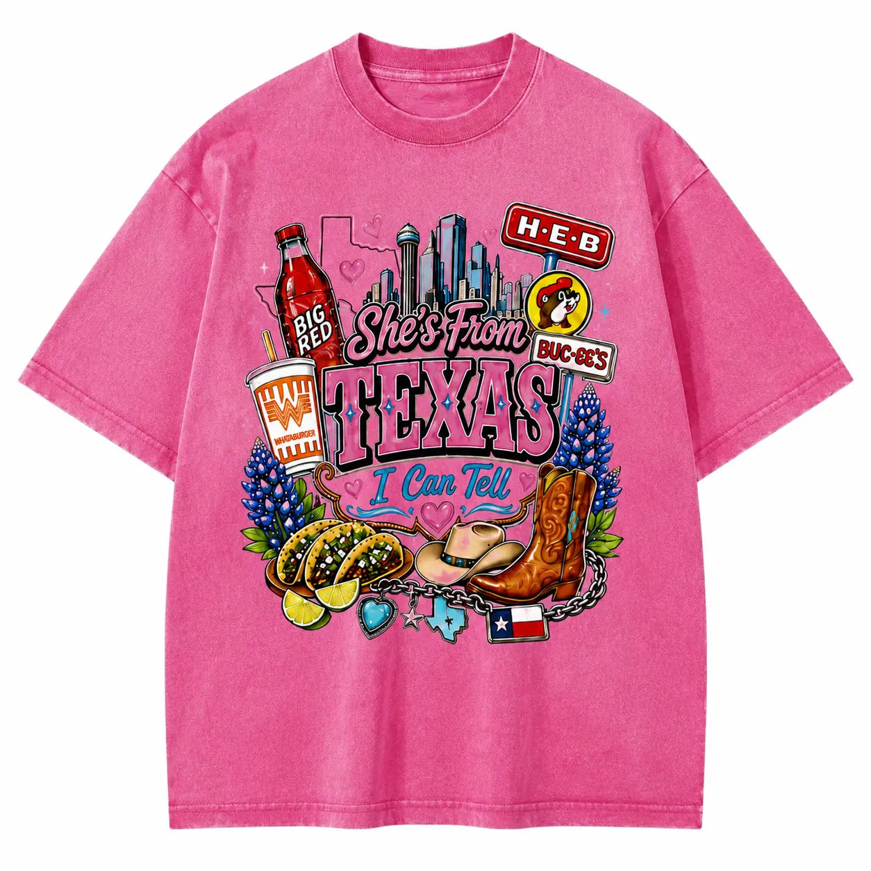 Vintage She's From Texas I Can Tell Big Red Shirt