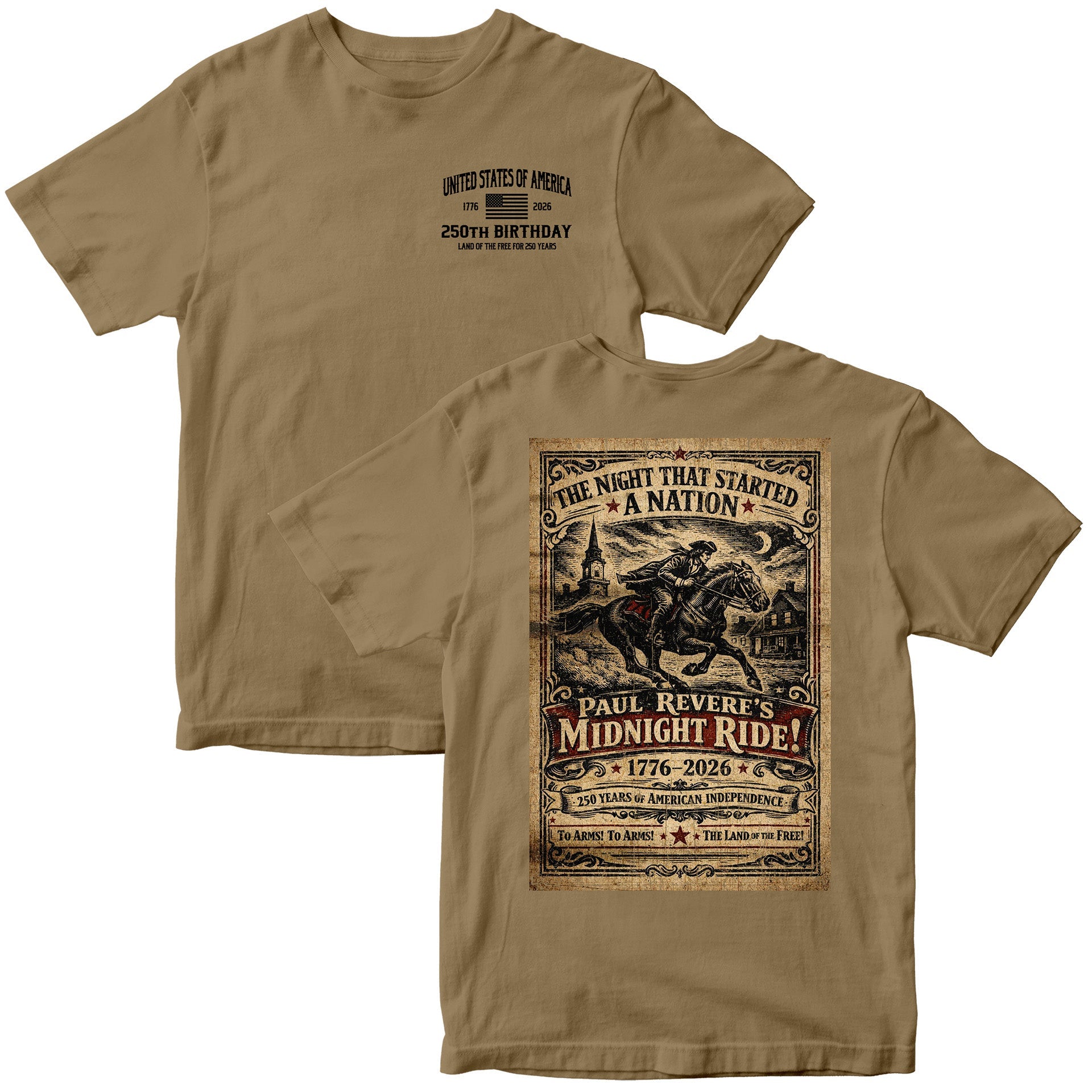 Paul Revere’s Midnight Ride - America's 250th Birthday T-Shirt