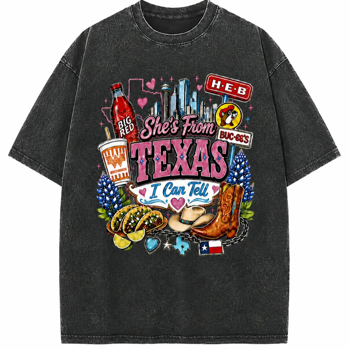 Vintage She's From Texas I Can Tell Big Red Shirt