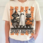 Raccoon Ghost Pumpkin Graphic Tee