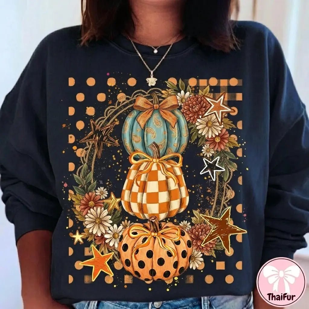 Coquette Pumpkin Fall Sweatshirt