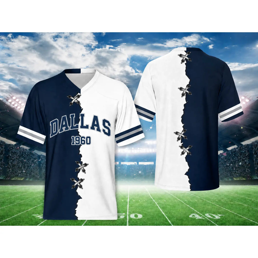 Unisex Football Team Fans V-Neck Quick-Drying Shirt