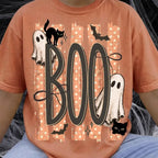 Cute Ghost Black Cat Graphic Tee