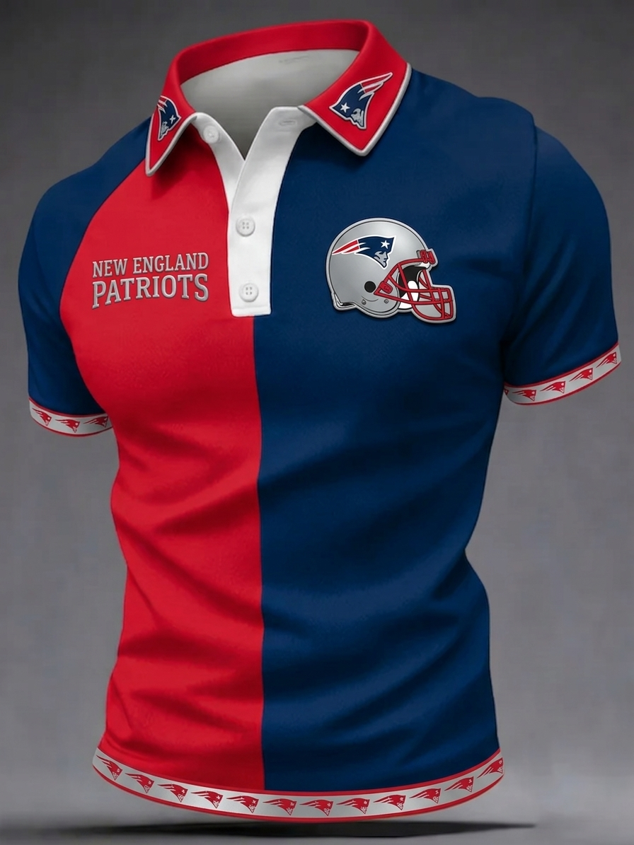 Men's Football Print Polo Shirt