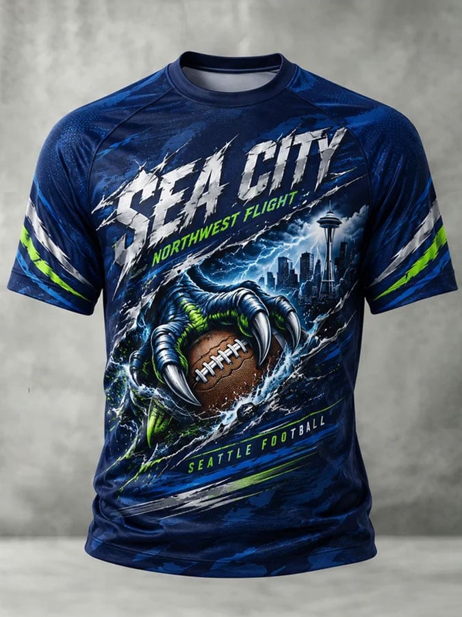 Men's Football Print Short-Sleeve T-Shirt