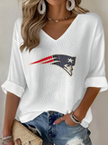 Women's Casual Football Print T-Shirt