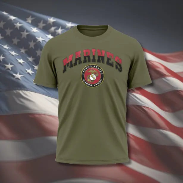 Marines Vintage Classic Seal Performance Shirt United States Marine Corps Pride,Made in USA