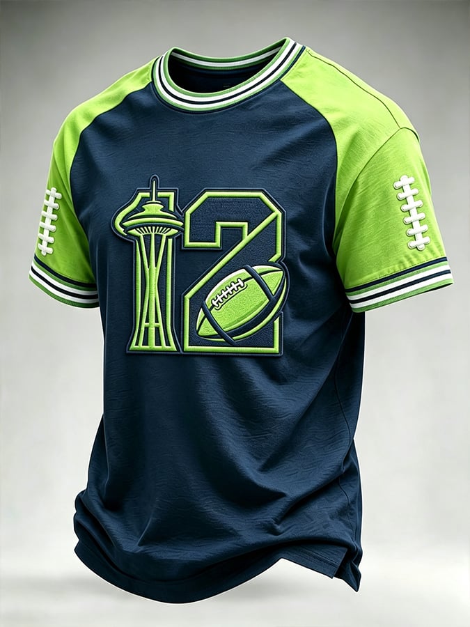 Men's Football Print Short-Sleeve T-Shirt