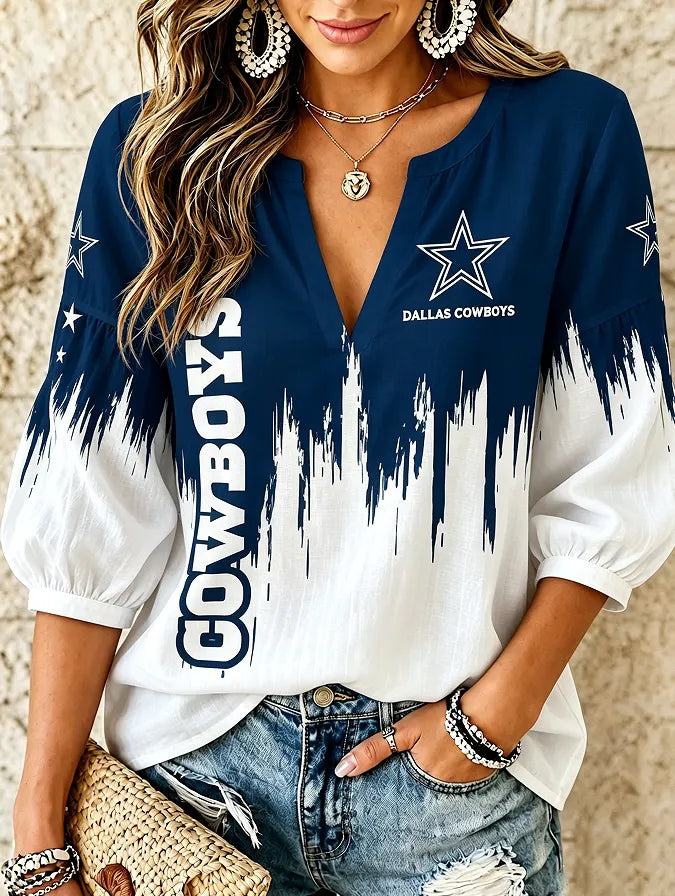 Women's Football V-Neck Blouse