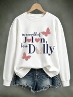 Women'S Commemorative Printed Round Neck Hoodie