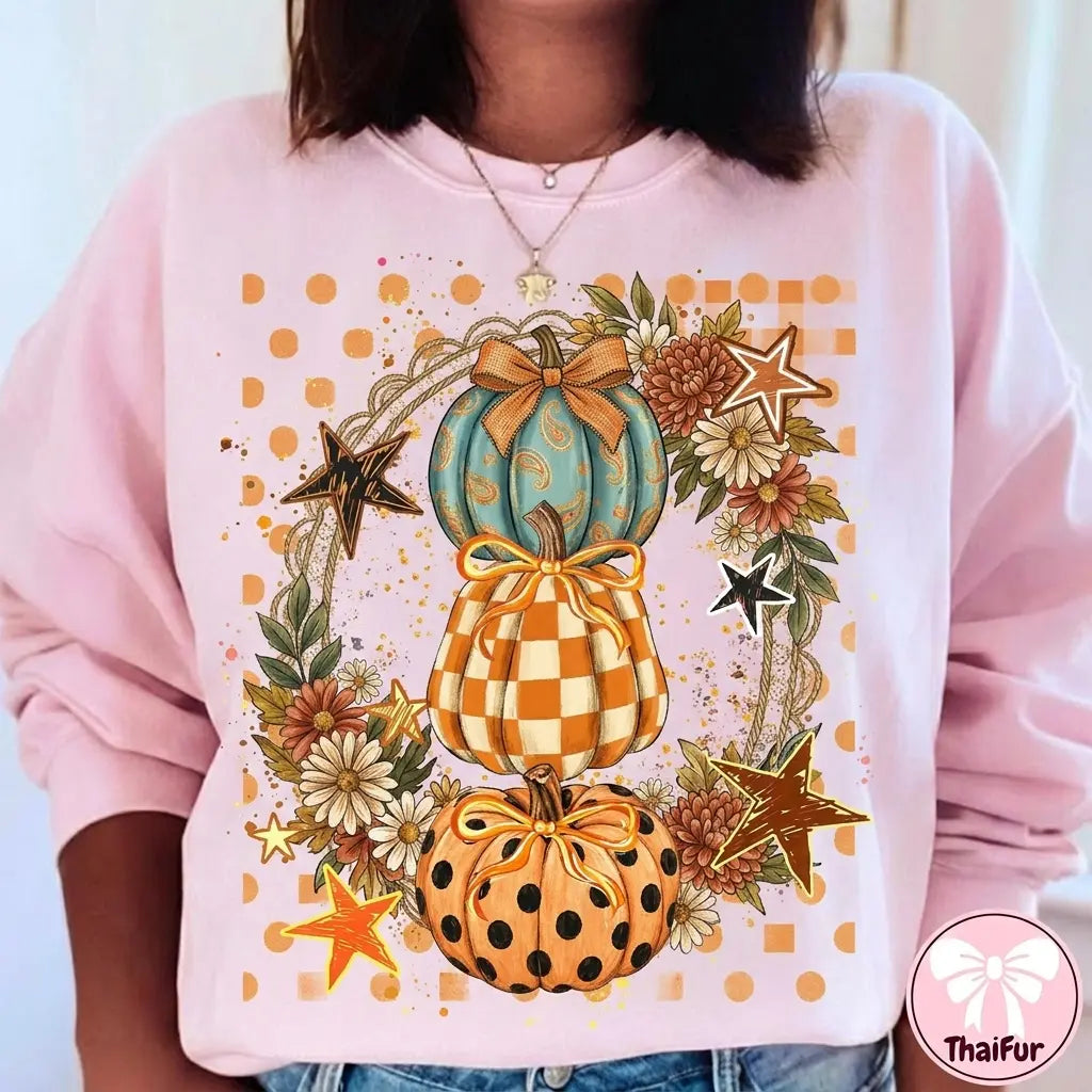 Coquette Pumpkin Fall Sweatshirt