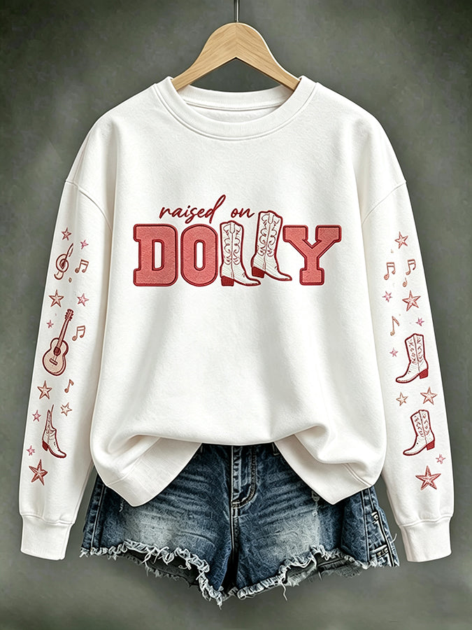Women'S Commemorative Printed Round Neck Sports Shirt