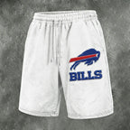 Men's Embroidered Graphic Athletic Shorts - Relaxed Fit Cotton-Blend Casual Bottoms