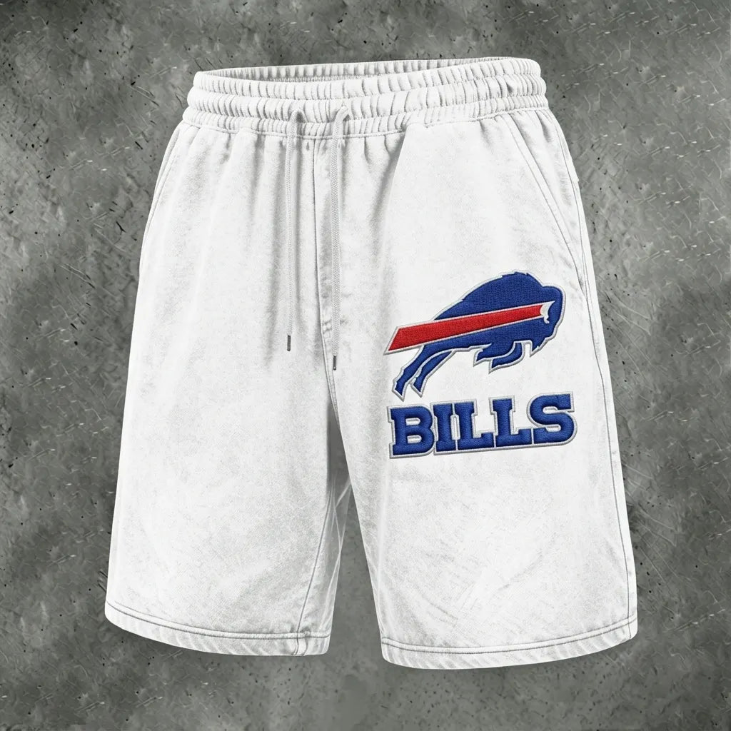 Men's Embroidered Graphic Athletic Shorts - Relaxed Fit Cotton-Blend Casual Bottoms