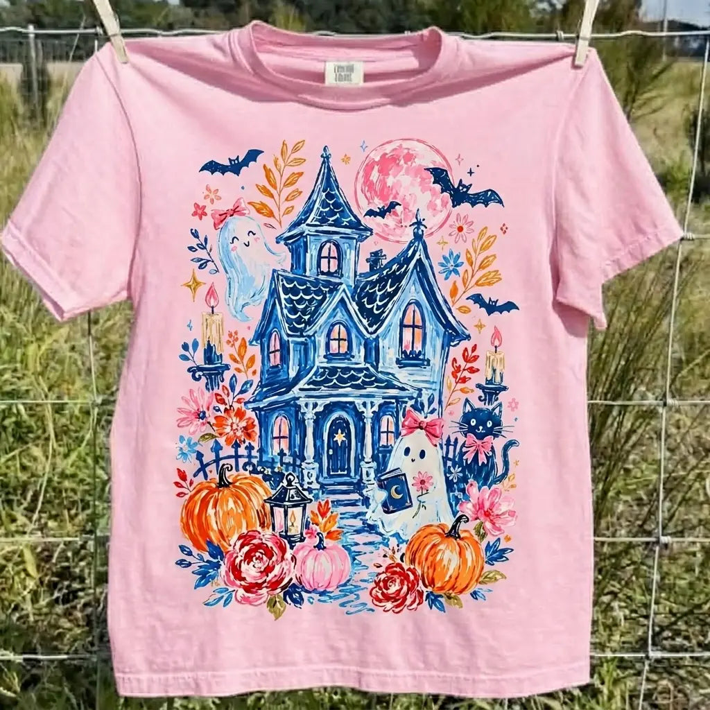 Cute Ghost Pumpkin Graphic Tee