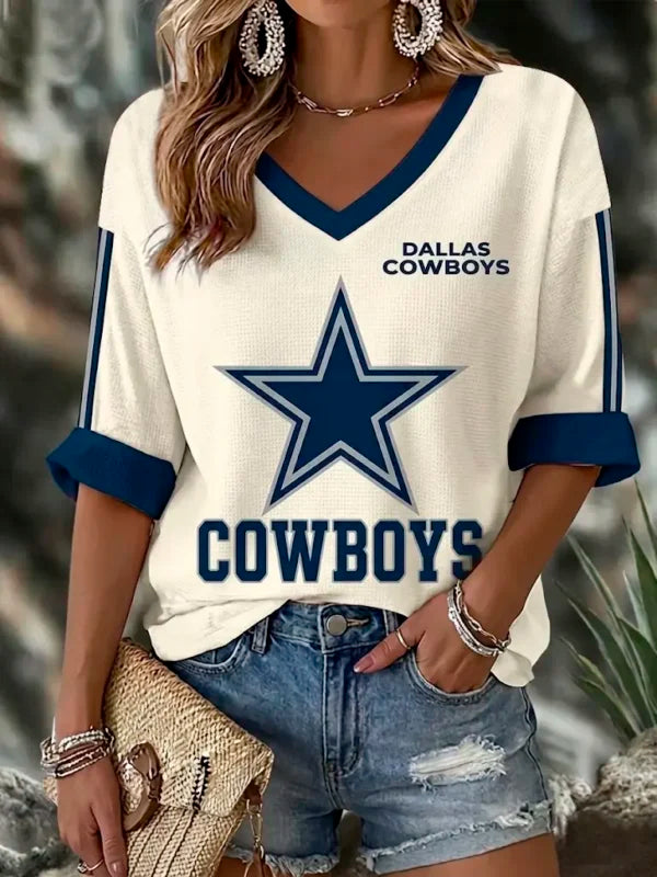 Women's Casual Football Print T-Shirt