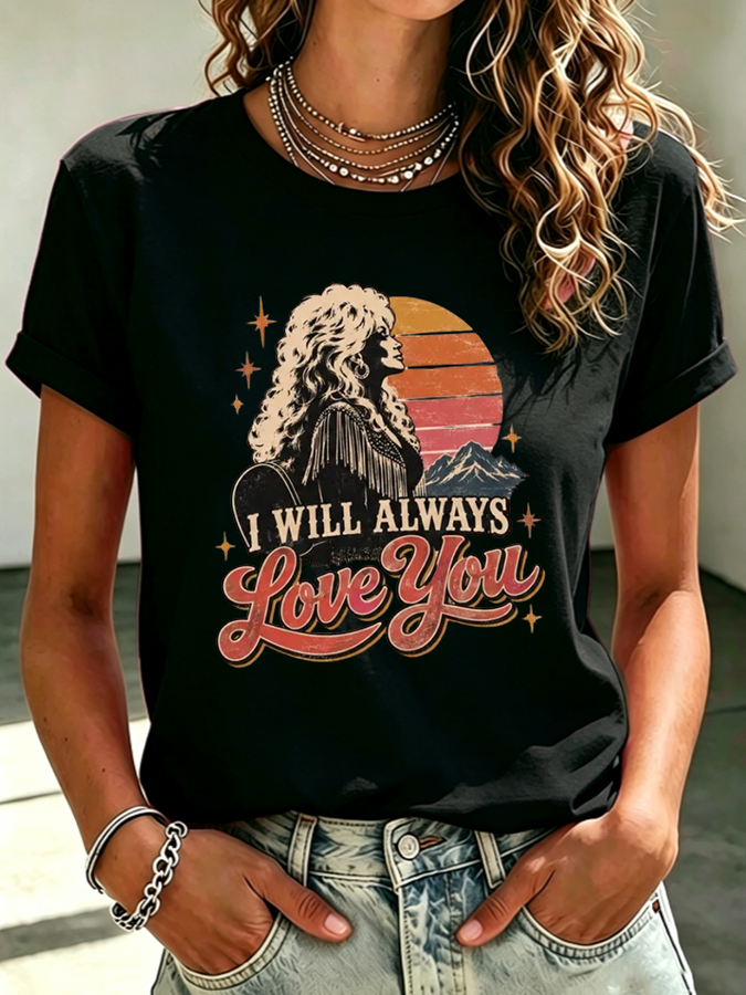 Women'S Country Music Printed Casual T-Shirt