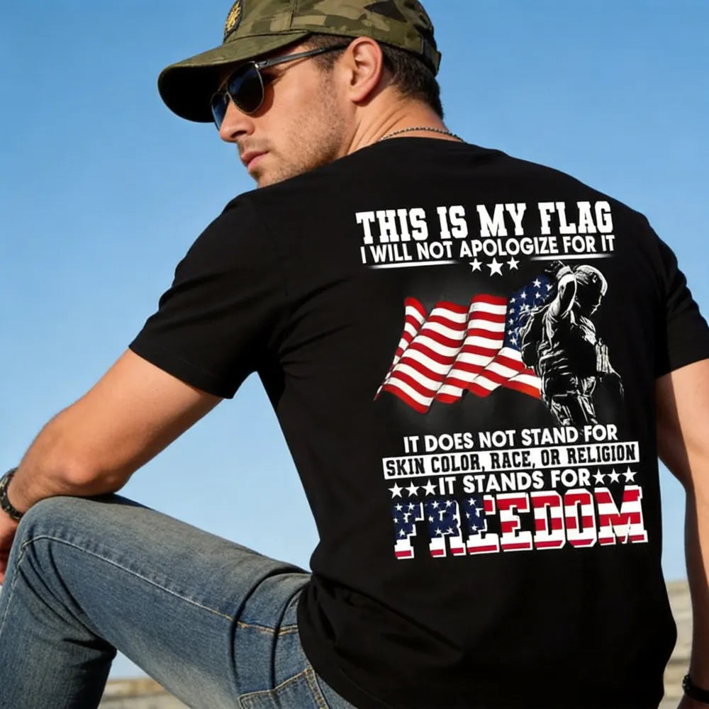 <🇺🇸 250th Anniversary Special 🎆>This Is My Flag Freedom T-Shirt – Patriotic Graphic, Veteran Military Support