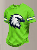 Men's Seattle Football Printed Vintage Fashion Loose Short Sleeve T-Shirt