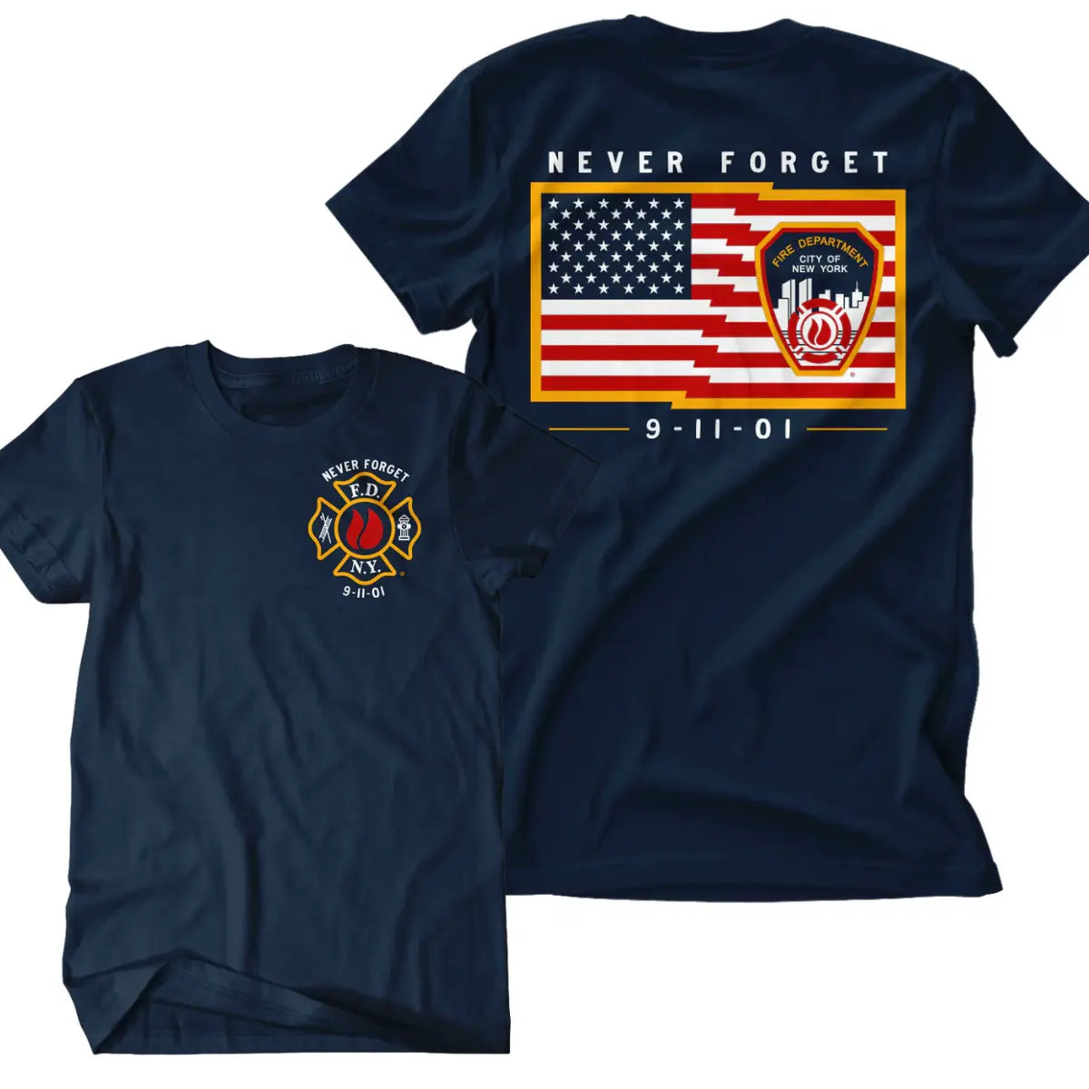 Never Forget FDNY 9-11 Memorial Tee
