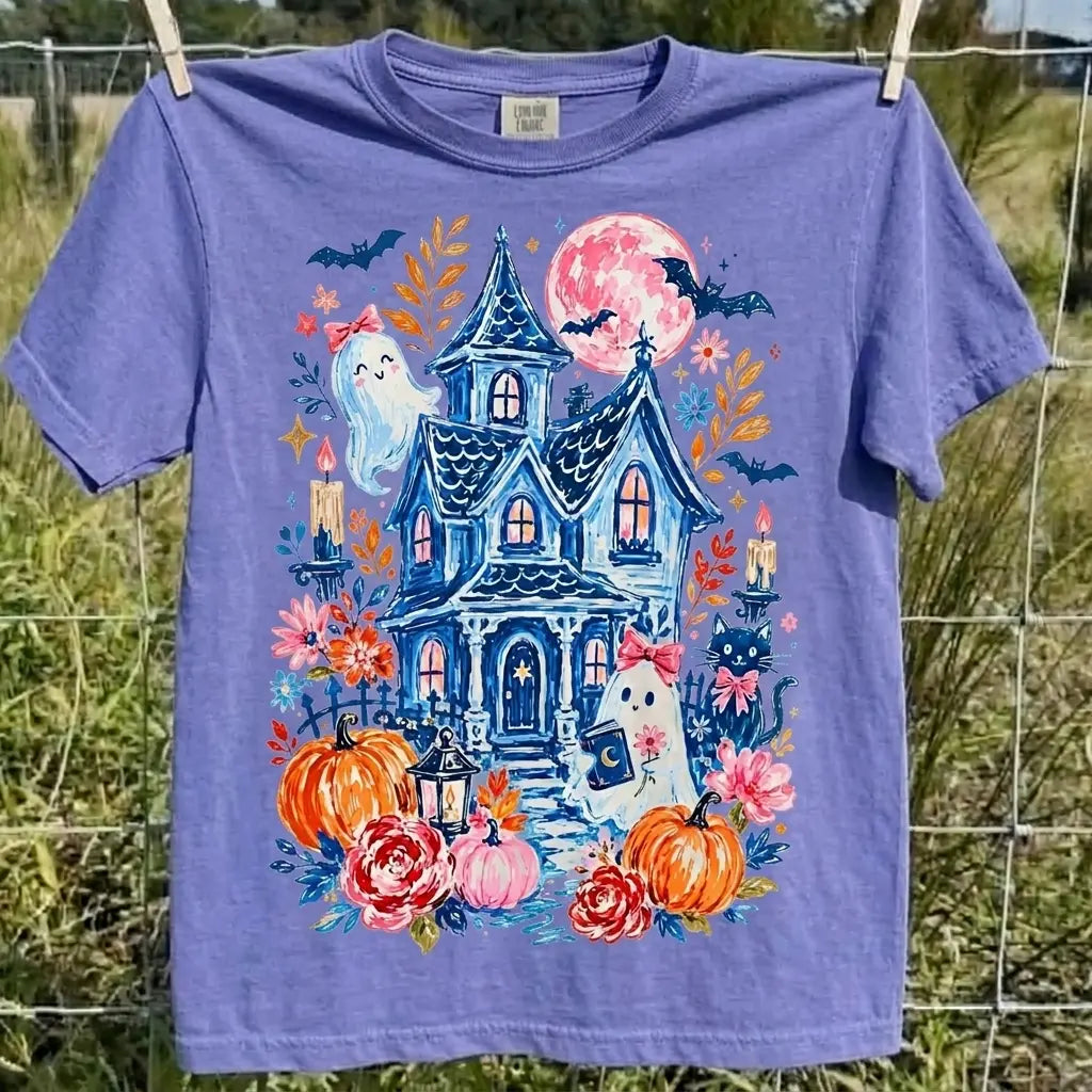 Cute Ghost Pumpkin Graphic Tee