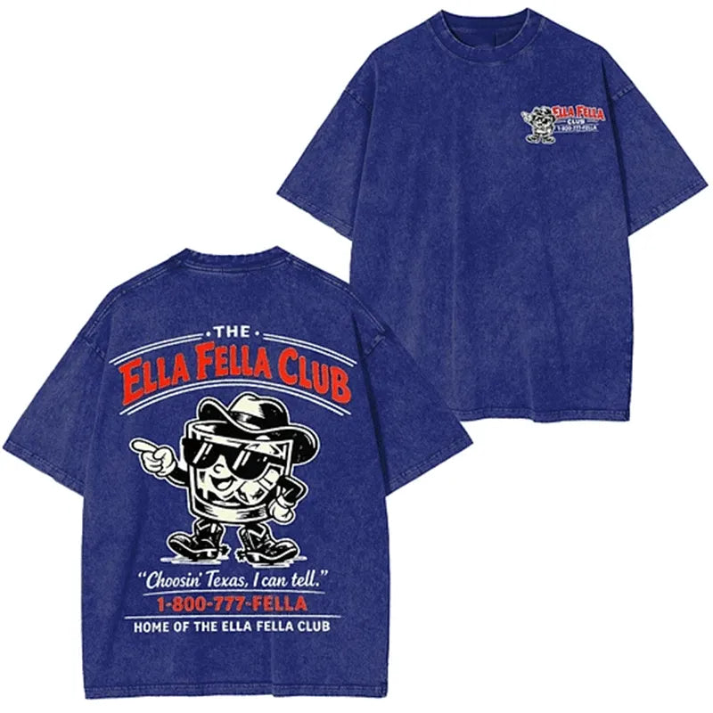 Retro 1-800-777-FELLA - Graphic Trendy Washed Tee