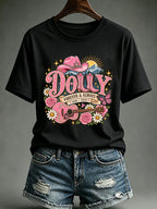 Women'S Retro Country Music Printed Casual T-Shirt