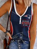 Women's Patriots Henley Tank Top