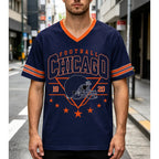 Football Helmet Graphic V-Neck Quick-Drying Jersey