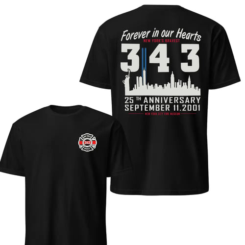 9/11 25th Anniversary Memorial Shirt — Honor 343 FDNY Heroes