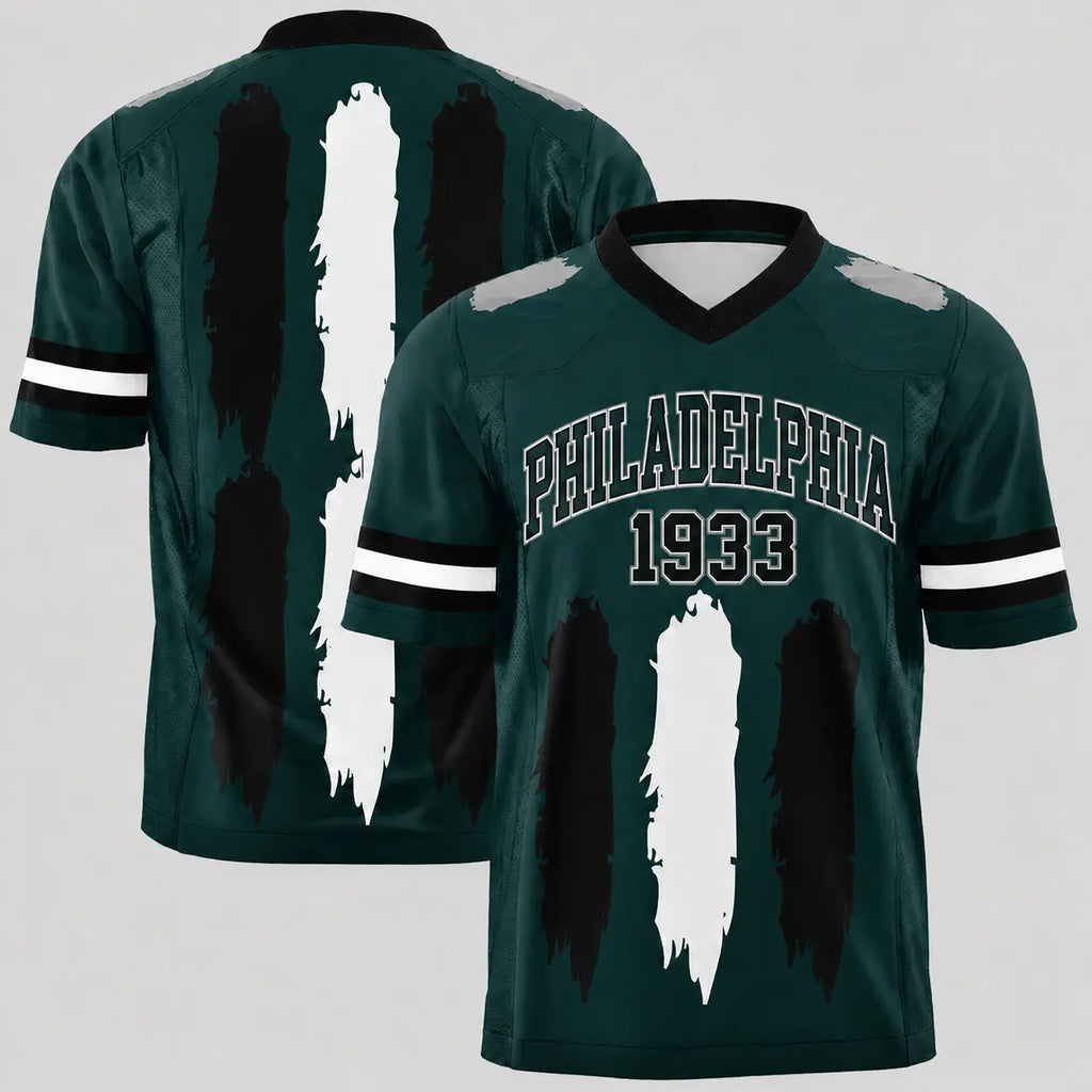 Football Fans V-Neck Jersey for Men Women, Game Day Team Shirt, Quick-Drying Sports Outdoor Jersey, Gifts for Football Lovers - Multiple colors available
